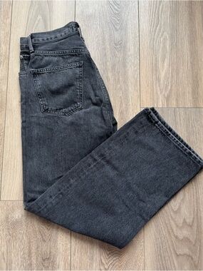 Agolde REN Wide-Leg High Rise Jeans-Dark Grey